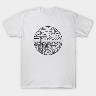 A Simple Drawing Of An Ocean View T-Shirt